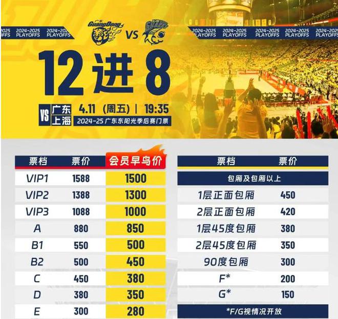 bwin网站：广东男篮发布G3战上海主场球票：最高1558元最低150元(图1)