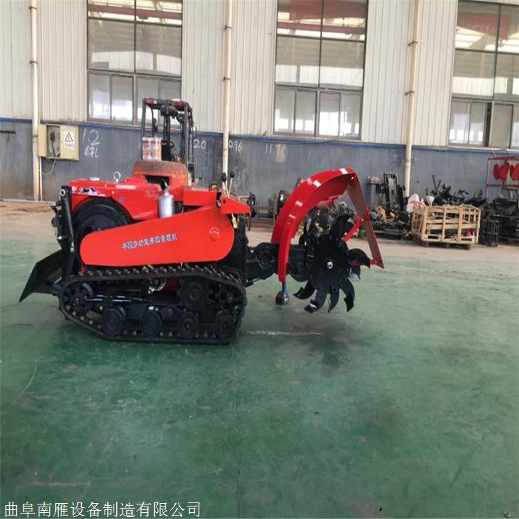 bwin网站：履带式开沟机果园开沟施肥旋耕机自走式果园管理一体机价格、电话、图片(图1)